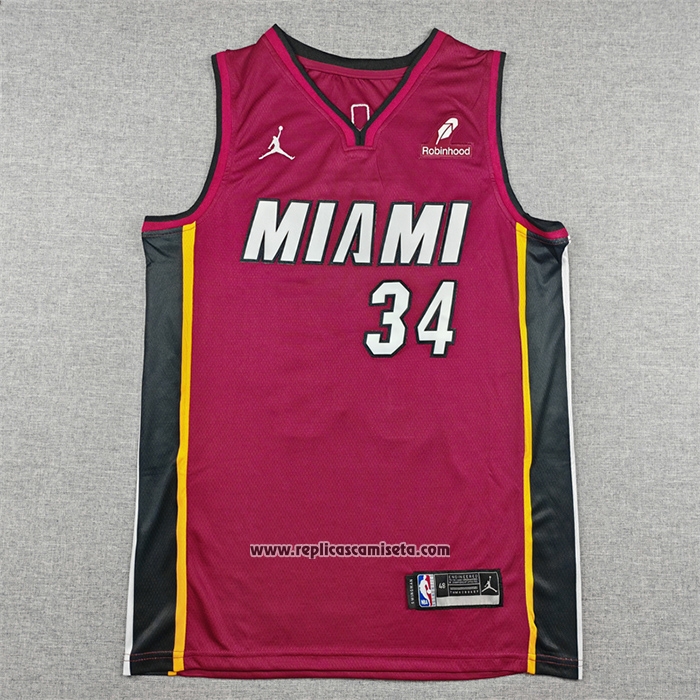Camiseta Miami Heat Giannis Antetokounmpo NO 34 Statement Rojo